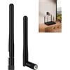 Vnuipofa 2 pezzi Antenna WiFi 3dBi Bi-Banda 2,4 GHz 5 GHz 5,8 GHz, Antenna WiFi MIMO RP-SMA Maschio, Segnale stabile ed esteso, per Router WiFi Telecamera IP Scheda di Rete PC FPV Videosorveglianza (nero)