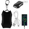 Gorger Portachiavi a energia solare, batteria di grande capacità da 1200 mAh, piccolo caricatore solare, portachiavi portatile con torcia a LED, portachiavi mini power bank per telefoni cellulari (nero)