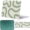 FFBOFFC Custodia Compatibile per MacBook Neo da 13 pollici Modello 2026 (A3404) con chip A18 Pro, Plastica Rigida Protettiva Cover & Tastiera Cover & Borsa, Beige e verde