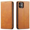Mixroom - Custodia Cover Case a Libro Arancione Per iPhone 12 Mini Con Stand In Ecopelle Chiusura magnetica Formato Portafoglio Parte Interna In TPU Morbida con Bordi Piatti
