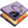 Giyer Custodia magnetica per Samsung Galaxy S23 Ultra/S22 Ultra con supporto, pellicola protettiva per MagSafe, retro rigido traslucido, resistente agli urti, per Galaxy S23 Ultra (viola)