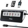 intpw Hub USB C, P9 PRO USB C Hub Adattatore multiporta con 4K HDMI, PD 100W, Type-C e 2 USB A 3.2 10Gbps, 2 USB A 2.0, Lettore di schede SD/TF, Hub USB in alluminio per laptop, iPhone 17 Series