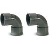 Anzapack 857767 F - Raccordo a gomito in PVC di 87º femmina-femmina di 32 mm. (Confezione da 2)