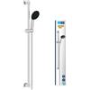 GROHE Vitalio Start 110 Set Saliscendi Doccia (1 getto Rain fisso, asta 600 mm, flessibile 1,75 m, SpeedClean anticalcare), Cromo, 26953001