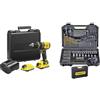 Stanley - FatMax STANLEY FATMAX 18 V Neutro Trapano, 2 Batterie 2.0 Ah, Mandrino Autoserrante 13 mm, 2 Velocità Meccaniche, Luce LED, Set 100 Pezzi Accessori, 30 x 20.5 x 6 cm, 1.26 Kg
