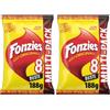 Fonzies Gli Originali, Croccantini di Mais al Formaggio, Cotti al Forno, 188g (multipack 8 bustine da 23,5g) (Confezione da 2)