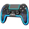BETMI Controller Wireless per PS5 Pro/Slim, compatibile MAC/Steam Deck/PC, joystick Effetto Hall, doppia vibrazione/Macro/Turbo, jack 3,5mm, 6 assi, gamepad LED con altoparlante (Transparent Black)