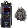 Zoom H4essential - Registratore portatile a 4 tracce con bundle a 32-bit float e paravento peloso WSH-4E (H4essential + paravento)