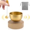 xuefenfei Campana Tibetana Piccola, Mini Tibetana Armonica Campana, Campana Tibetana Portatile, Viene Fornito Sacchetto per Yoga e Meditazione Oggetti (Dorato)