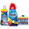 Finish Kit Lavastoviglie; Finish Powergel Detersivo Lavastoviglie Lemon 30 Lavaggi, Brillantante Limone 500ml, Curalavastoviglie Limone 250ml