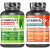 Vitastrong. Vitamina D3 2000 UI + Vitamina K2 MK7 200µg Vitastrong, 450+450 Compresse, Scorta 15 Mesi, 1 al Giorno, D3 Colecalciferolo e K2 MK-7 All-Trans, Ossa, Muscoli, Sistema Immunitario, Senza Glutine