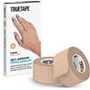 TRUETAPE® Benda adesiva per le dita | 8 rotoli di cerotti autoadesivi (2,5cm x 4,5m | Benda autoadesiva I Nastro per cerotti repellente allo sporco I Benda adesiva stretta (Beige)