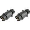 as - Schwabe Spina a 7 poli - Spina per rimorchio da 12 V per esterni e caravan - Adattatore DIN 1724 con connessione a vite - Accessori per caravan e camper - IP44 - Made in Germany - Nero I 60462