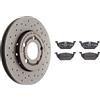 Brembo Xtra 09.7011.1X Disco Freno Forato Anteriore, Set di 2 & P 85 041X Brake Pad