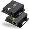 VEDINDUST HDMI Extender 4K30HZ 40M 131FT Ethernet Over Cat5e6 7 Auf RJ45 Supporto 4k1080P 3D POC EDID Solo bisogno di alimentazione TX per lavoro