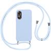 Vauki Cover per Cordino con Collana per Oppo A17 6.56", Custodia Silicone Morbido con Corda, Case Tracolla Antiurto con Necklace Regolabile per Oppo A17, Viola