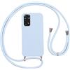 Vauki Cover per Cordino con Collana per Xiaomi Redmi Note 11/Note 11S 6.43", Custodia Silicone Morbido con Corda, Case Tracolla Antiurto con Necklace Regolabile per Redmi Note 11, Viola