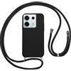 Vauki Cover per Cordino con Collana per Xiaomi Redmi Note 13 Pro 5G/Poco X6 5G 6.67", Custodia Silicone Morbido con Corda, Case Tracolla Antiurto con Necklace Regolabile per Redmi Note 13 Pro 5G, Nero
