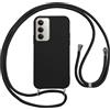 Vauki Custodia per Xiaomi Redmi 15 4G Cover con Cordino,Nero Silicone Antiurto TPU Morbido Case Corda Collana Necklace Regolabile Stylish con Catena Ultra Sottile Cover per Redmi 15 4G,Nero