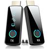 Tongtion Ricevitore wireless HDMI da 50 m, con display LED, decodifica 4K e uscita 1080p, senza ritardi, per sala riunioni, proiettore, streaming, home theatre