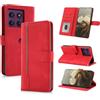AsWant Cover per Motorola Edge 60 Pro, Premium PU Custodia Libro Portafoglio Pelle con Magnetica Flip Case Funzione Stand Per Motorola Edge 60 Pro (Rosso)