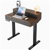 HUANUO 80 x 53 cm Piccola Scrivania con Cassetti, Compatibile Supporto a Morsetto a C, Scrivania Regolabile in Altezza, Scrivania Stand Up Ufficio Domestico 4 Altezza