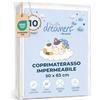 Dreamzie Coprimaterasso Lettino 50x83 Impermeabile E Traspirante, Coprimaterasso Culla Co-Sleeping Facile Da Applicare, Proteggi Materasso Lavabile In Lavatrice, Certificato Oeko-Tex, Fino A 12 cm