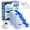 MFUSUL 10 sacchetti vuoti vestiti con pompa elettrica, per riporre i bag, sacchetti per vestiti, sacchetti sottovuoto, viaggi e casa, resistenti e riutilizzabili (3S + 2 M + 3 L + 2 XL) (Set3)