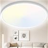Yexati Plafoniera Soffitto 30CM, 24W 3200LM Lampada da Soffitto 6000K/4000K/3000K IP54 Impermeabile Rotonda Piatta Plafoniere Moderno Sottile per Soggiorno Bagno Cameretta Cucina Seminterrato Ufficio