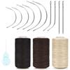 XCZYN ago e filo set di strumenti professionali di estensione dei capelli 10pcs ago curvo con 3pcs fili beige marrone nero per fare parrucca fai da te cucito a mano tessitura dei capelli