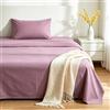VKZ Set Lenzuola Una Piazza e Mezza Cotone con Angoli, Completo Letto Una Piazza e Mezza in Puro Cotone per Biancheria da Letto Confortevole e Durevole,ROSA