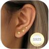 RAJPUTANA 3 Paia Di Piccoli Orecchini In Oro Per Signore Set Di Orecchini Ipoallergenici in Oro 14K a Perno Delicati in Argento 925 Con stelle e Puntini a Cuore CZ