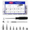 runxsam 500 Pz Rivetti a Vite, Borchie per Tessuti, Punk Studs, Rivetti Punk Metallici a Piramide Appuntiti, Borchie in Metallo per Abbigliamento, Artigianato fai da te, pelle, cinture, jeans (argento)