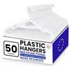 Iris Ohyama, Appendiabiti in plastica multiuso, confezione da 50, gancio a risparmio di spazio, clip, gancio, bianco, senza BPA, armadi, camicie, cappotti, cravatte, abiti, pantaloni, spessi