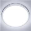 NIBSHOOM Plafoniera LED Soffitto, IP44 Lampadario Soffitto 18W, 6500K Lampada Luce Moderna per Camera da Letto, Bagno, Cucina, Soggiorno, Ufficio, Balcone, Bianco Naturale, Ø22cm