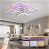 ZAITINZ Lampadario Moderno LED 80W,8 Quadrati Design Geometrico Dimmerabile | Plafoniera LED Soffitto Cromata, 3000-6000K, Luce Ambiente, Telecomando Memoria, 4800LM 56x56cm per Soggiorno Camera Cucina