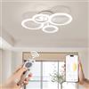 RUYI Plafoniera led soffitto, 48W plafoniere da soffitto dimmerabile 2800-7000K, 4 anello design lampadario camera da letto con telecomando E l'app,adatto per sale,cucine,corridoi e sale da pranzo