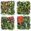 STOBBEY Pannelli Muro Vegetale Artificiale 4 Pezzi 25x25cm Pannelli da Parete per Piante Artificiali, Piante Finte da Parete con Foglie Verdi Decorative per Interni Esterni, Giardino, Balcone, Matrimonio (A)