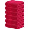 Infinitee Xclusives Set di 6 asciugamani da bagno bordeaux (40,6 x 71,1 cm) 600 g/m², 100% cotone ultra morbido, asciugatura rapida, set di asciugamani di qualità alberghiera (bordeaux)