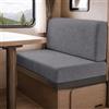 Hearda Copricuscini per Camper 2 Pezzi, Fodere Elasticizzate Jacquard per Cuscini Dinette RV Caravan, Coprischienale e Copricuscino Roulotte, Grigio Scuro