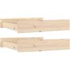vidaXL Cassettoni da Letto 2 pz in Legno Massello di Pino