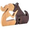 FDHBDF Scultura in legno per cani, scultura umana e cane, decorazione da tavolo creativa, statue in legno fatte a mano, decorazione da tavolo nella libreria