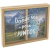 BLUECHOLON Salvadanaio in legno con vetro, doppio scomparto, mare e montagna, fatture e viaggi. XL 28x22x4 cm (Mare E Montagna)