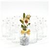 gouveo Set da 12 vasi in vetro 125 ml rotondi Clear-Bottle (0,13 l) senza chiusura mini vasi decorativi trasparenti per fiori e centrotavola (CBVT125)
