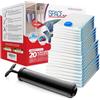 Spacesaver Sacchetti sottovuoto per abbigliamento, set di 20 sacchetti a compressione per piumini e biancheria da letto, sacchetti ermetici da viaggio con pompa a mano