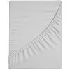 HUNTER BEDDING Lenzuolo con angoli king size in puro cotone 100% a 400 fili, 1 lenzuolo con angoli da 160 x 200 cm, trama rasatello, profondità 40 cm (argento)
