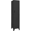 Homgoday Armadietto con Serratura Antracite 38x45x180 cm in Acciaio, Armadio Ripostiglio Ripiani per Armadio Interno con 1 Anta, Armadietto da Esterno, Mobili da Esterno Portascope per Bagno Interno
