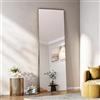 Henunem Specchio da terra 162x53 cm Specchio a figura intera, Robusto Moderno Grande Specchio da parete In piedi o Appeso, Telaio in lega di alluminio, Vetro indurito, per Camera da letto, Soggiorno