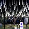 Aofonchy Solare Luci Della Pioggia di Meteore 10 Tubi 30CM 240LEDs Impermeabile Catena Luminosa Meteor Solare & USB Luci Natale con Telecomando per Giardino Natalizie Festa Decorazione