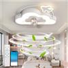 Fachae Memoria Bambino Reversibile 6 Velocità Lampadario Ventilatore Soffitto Ventilatore Soffitto Con Luce Telecomando Timer Dimmerabile DC LED Silenzioso Plafoniera Con Ventilatore Soffitto Camera Letto